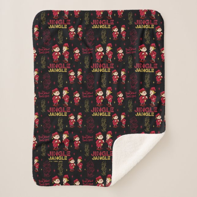 THE YEAR WITHOUT A SANTA CLAUS™ | Elf Pattern Sherpa Blanket (Front)