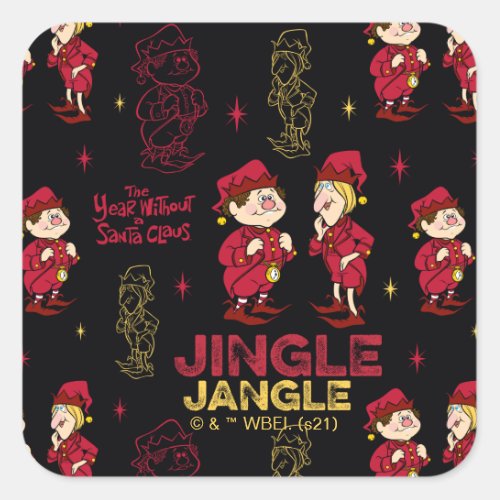 THE YEAR WITHOUT A SANTA CLAUS  Elf Pattern Square Sticker
