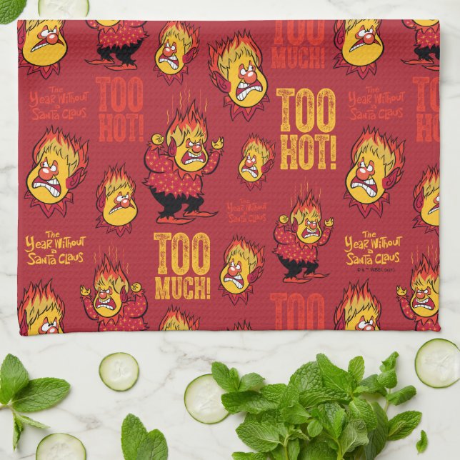 THE YEAR WITHOUT A SANTA CLAUS™ Heat Miser Pattern Kitchen Towel (Folded)