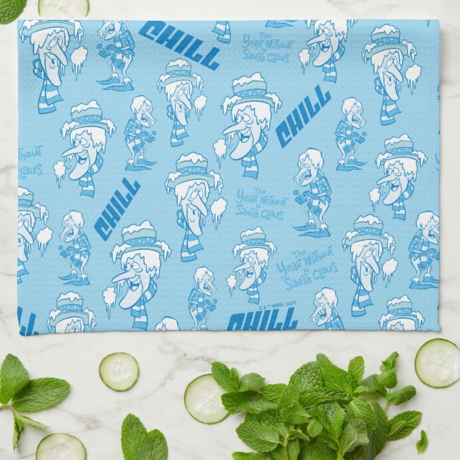 THE YEAR WITHOUT A SANTA CLAUS™ Snow Miser Pattern Kitchen Towel (Folded)