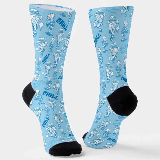 THE YEAR WITHOUT A SANTA CLAUS™ Snow Miser Pattern Socks (Angled)