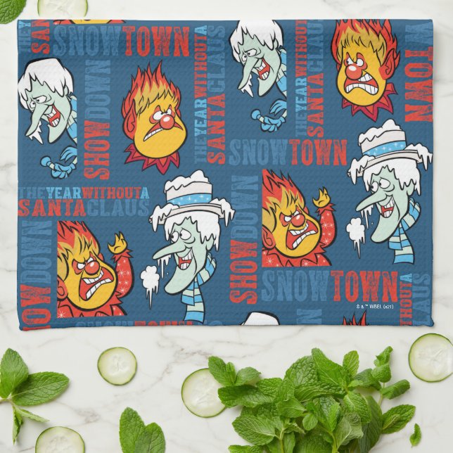 THE YEAR WITHOUT A SANTA CLAUS™ Snowtown Showdown Kitchen Towel (Folded)