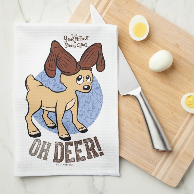 THE YEAR WITHOUT A SANTA CLAUS™ | Vixen "Oh Deer" Kitchen Towel (Quarter Fold)