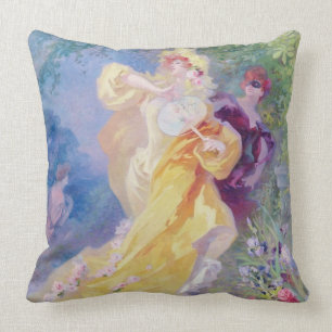 The Yellow Domino, design for a tapestry Throw Pillow