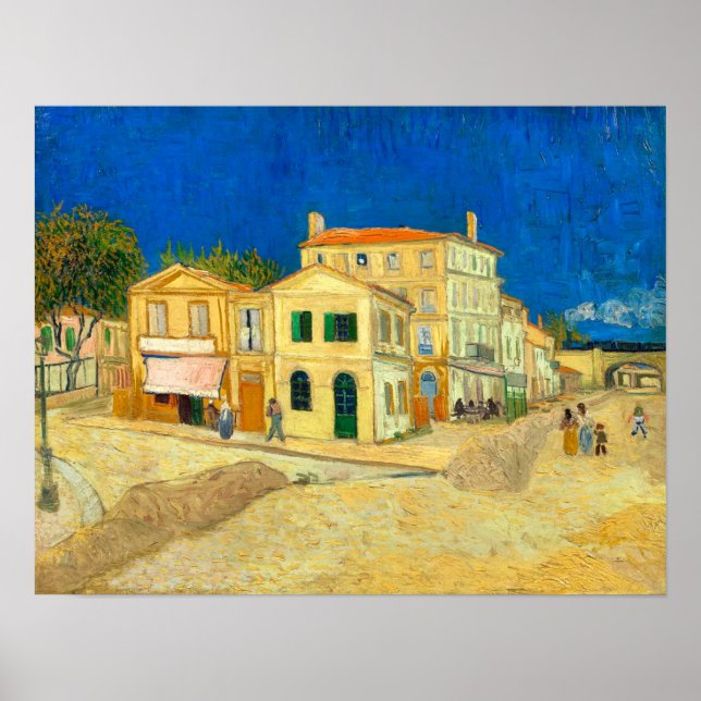 The yellow house (1888) Vincent Van Gogh landscape Poster (Front)