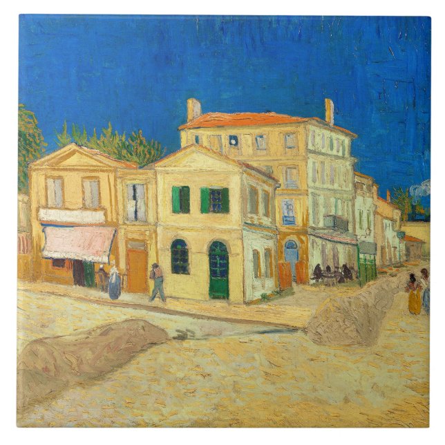 The Yellow House by Vincent Van Gogh Ceramic Tile (Front)