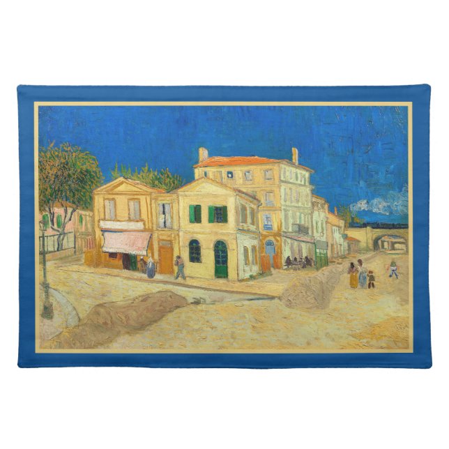 The Yellow House by Vincent Van Gogh Cloth Placemat (Front)