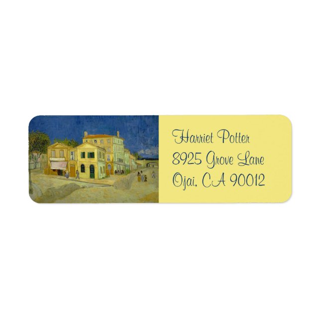 The Yellow House (F464) Van Gogh Fine Art Label (Front)