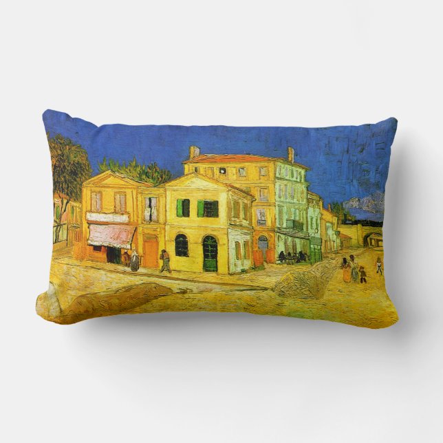 The Yellow House Van Gogh Fine Art Lumbar Pillow (Front)