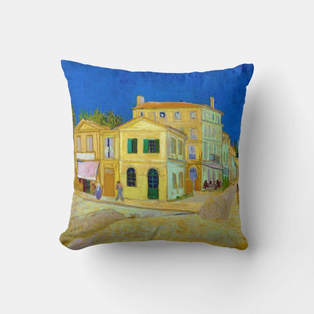 The Yellow House, Van Gogh Throw Pillow (Front)