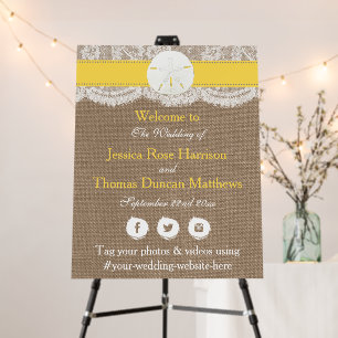 The Yellow Sand Dollar Beach Wedding Collection Foam Board