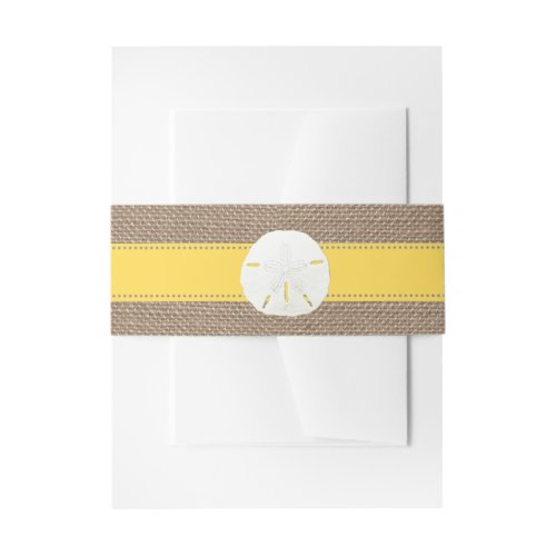 The Yellow Sand Dollar Beach Wedding Collection Invitation Belly Band