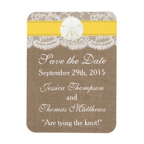 The Yellow Sand Dollar Beach Wedding Collection Magnet