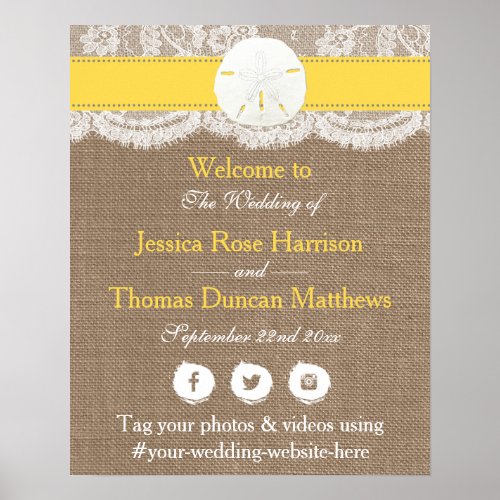 The Yellow Sand Dollar Beach Wedding Collection Poster