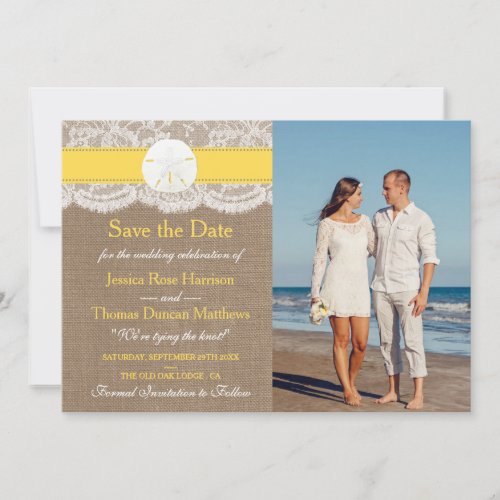 The Yellow Sand Dollar Beach Wedding Collection Save The Date