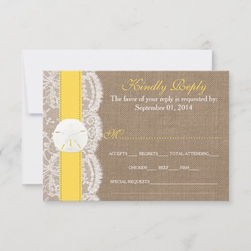 The Yellow Sand Dollar Wedding Collection RSVP