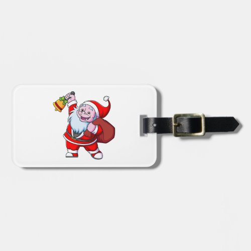 the yeti dwarf with the santa claus costume is rin luggage tag