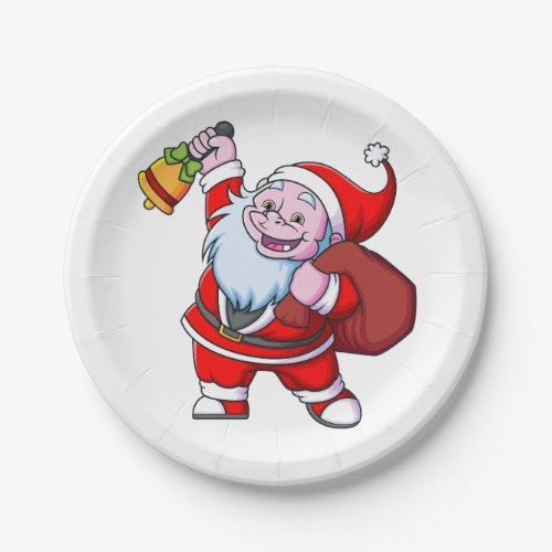 the yeti dwarf with the santa claus costume is rin paper plates