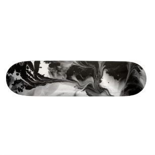 THE YIN & THE YANG (black & white abstract art) ~. Skateboard Deck