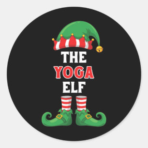 The Yoga Elf Shirt Funny Christmas For Yogi Namast Classic Round Sticker