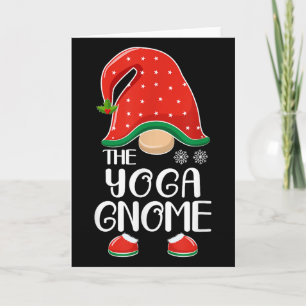 The Yoga Gnome Elf Matching Family Group Christmas Card