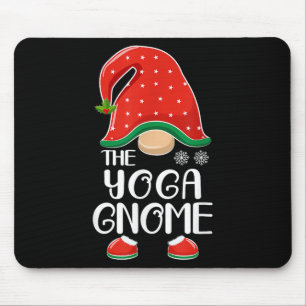 The Yoga Gnome Elf Matching Family Group Christmas Mouse Pad