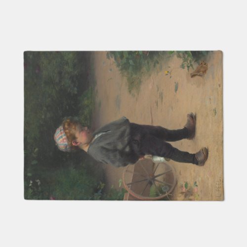 The Young Biologist With a Frog by Paul Peel Doormat
