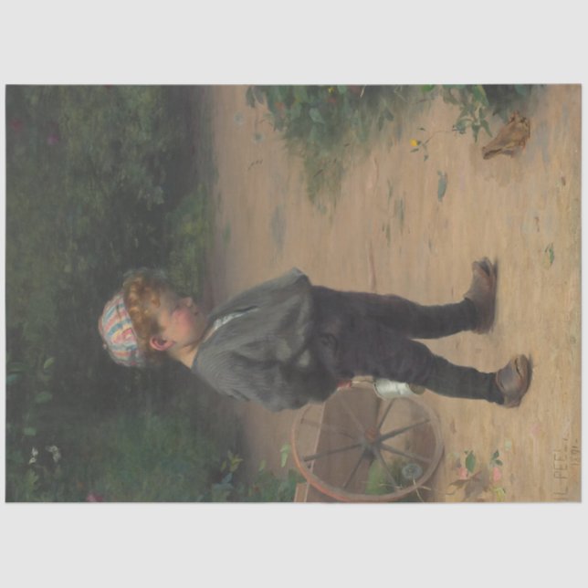 The Young Biologist With a Frog (by Paul Peel) Tissue Paper (Front)