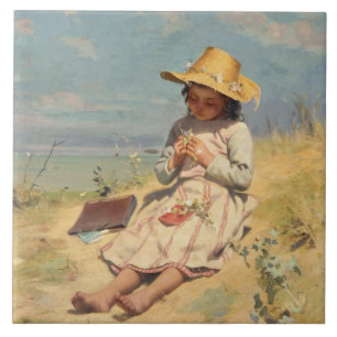 The Young Botanist (by Paul Peel) Ceramic Tile