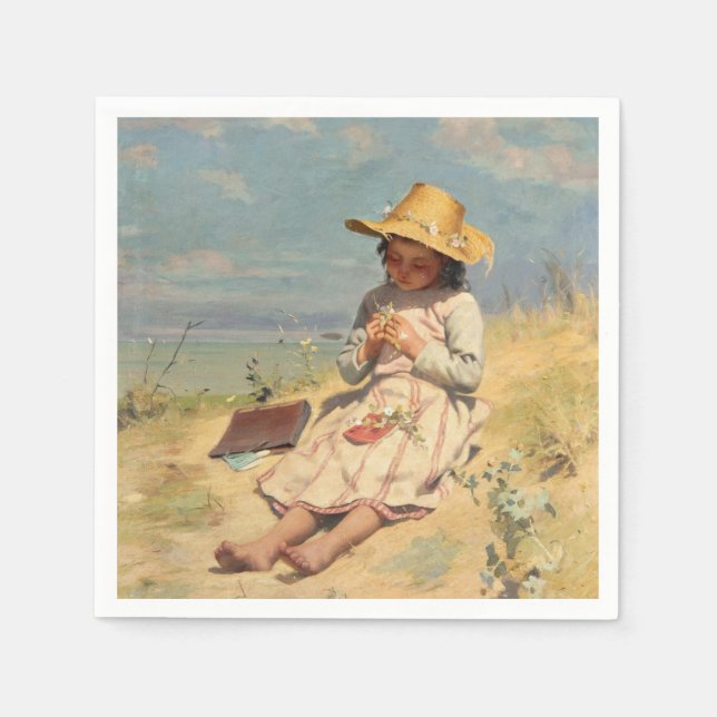 The Young Botanist (by Paul Peel) Napkins (Front)