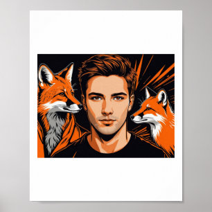 The Young Boy And The Orange Fox Sticker  Poster