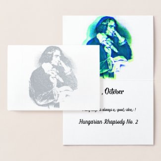 the young Franz Liszt - silver portrait Foil Card