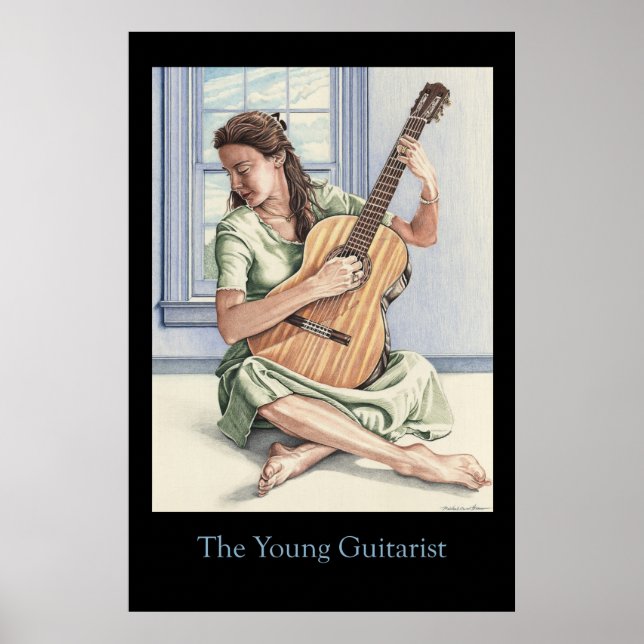 The Young Guitarist black Poster (Front)