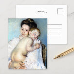 The Young Mother | Mary Cassatt Postcard<br><div class="desc">The Young Mother (1900) by American impressionist artist Mary Cassatt. Original artwork is pastel on paper depicting a portrait of a mother and child. 

Use the design tools to add custom text or personalize the image.</div>