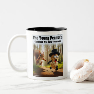The Young Peanut's Childhood Was Very Traumatic! Two-Tone Coffee Mug