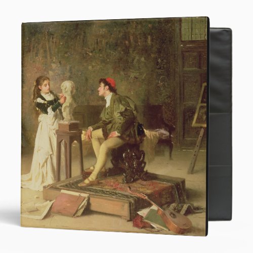 The Young Sculptress oil on canvas 3 Ring Binder