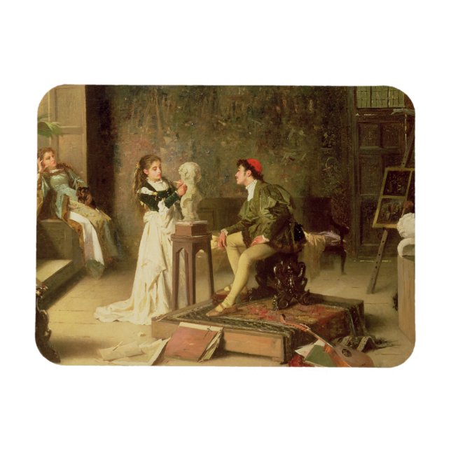 The Young Sculptress (oil on canvas) Magnet (Horizontal)