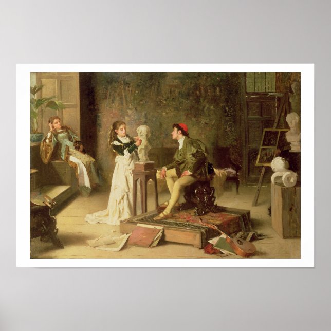 The Young Sculptress (oil on canvas) Poster (Front)