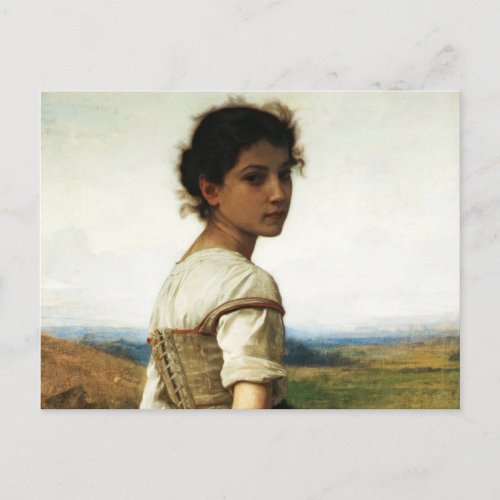 The Young Shepherdess by William_AdolpheBouguereau Postcard