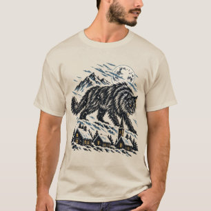 The Yule Cat Icelandic Folklore Woodcut T-Shirt