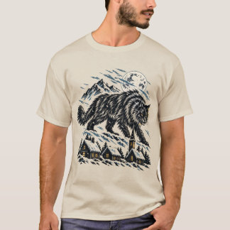 The Yule Cat Icelandic Folklore Woodcut T-Shirt