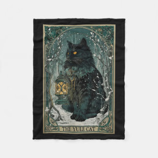 The Yule Cat Tarot Card Christmas Fleece Blanket