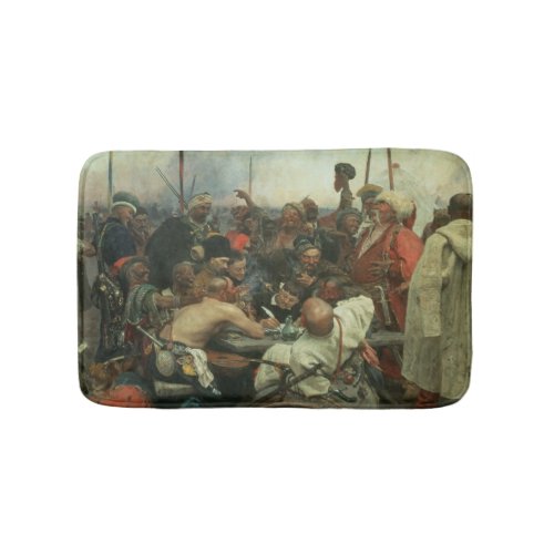 The Zaporozhye Cossacks writing a letter Bath Mat