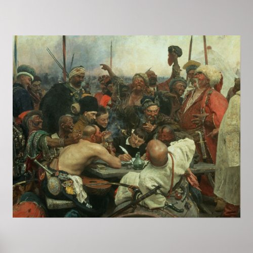 The Zaporozhye Cossacks writing a letter Poster