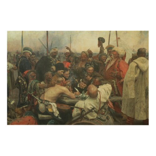 The Zaporozhye Cossacks writing a letter Wood Wall Decor