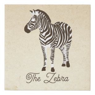 The Zebra Color Block Faux Canvas Print