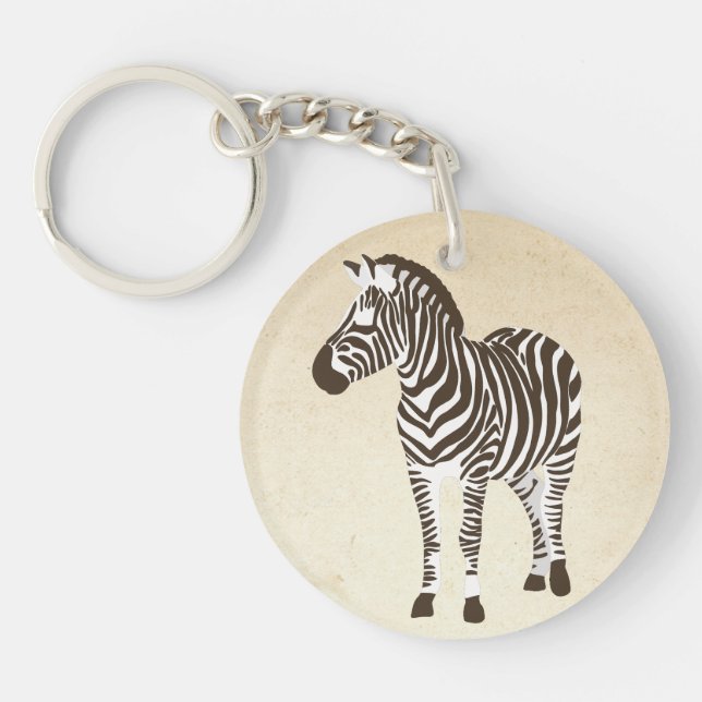 The Zebra Color Block Keychain (Front)