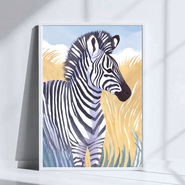 The Zebra | Watercolor Safari Animal Nature Poster (Creator Uploaded)