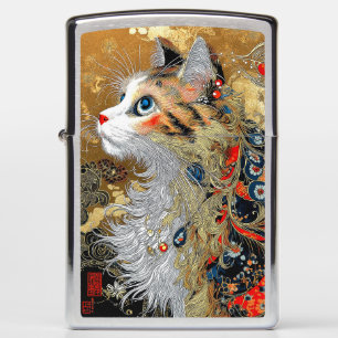 The Zen Cat Vintage Japanese Ukiyo-e Zippo Lighter