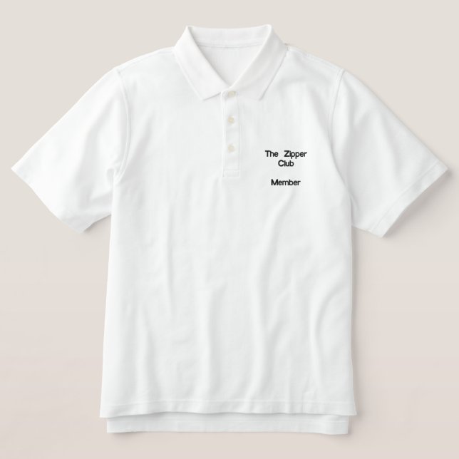 The Zipper Club      Member Embroidered Polo Shirt (Design Front)